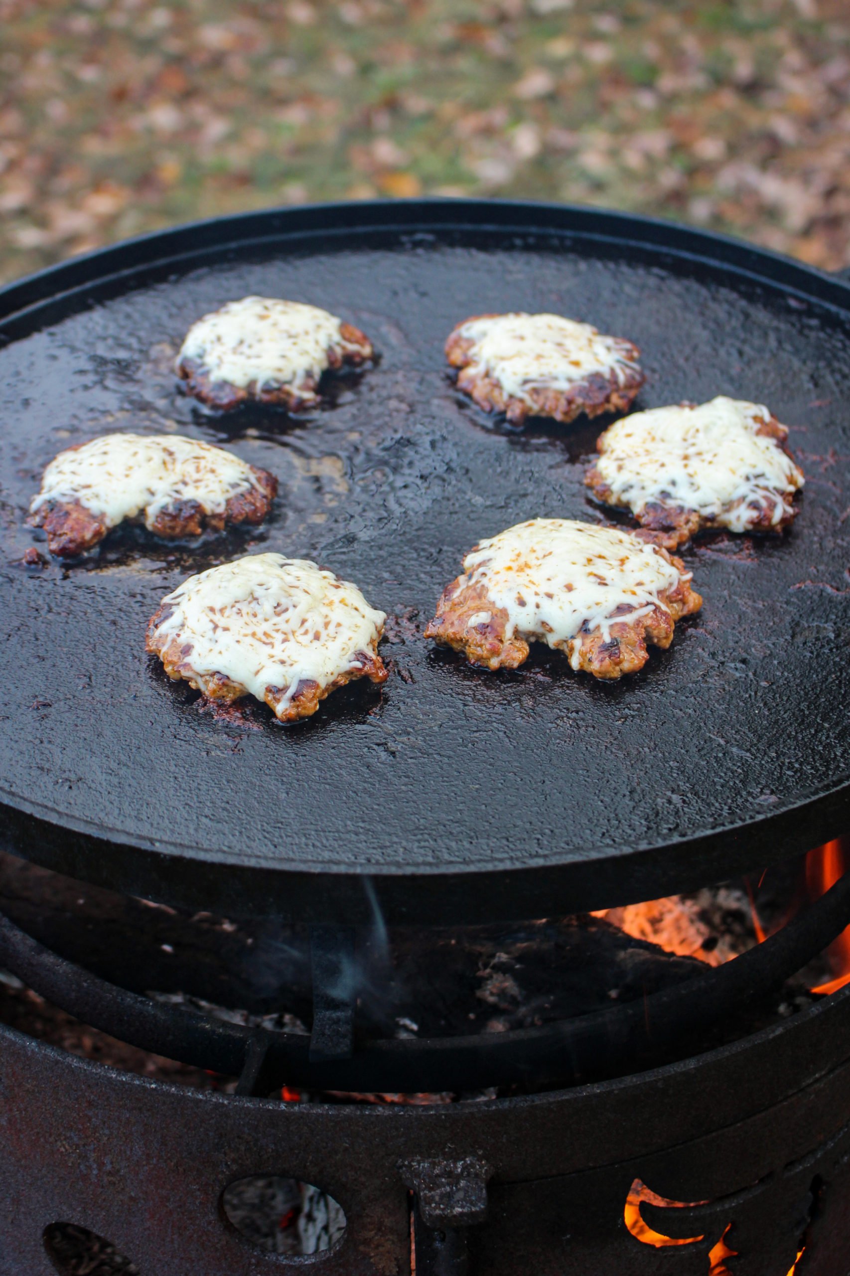 Chorizo Smashbugers covered in cheese.