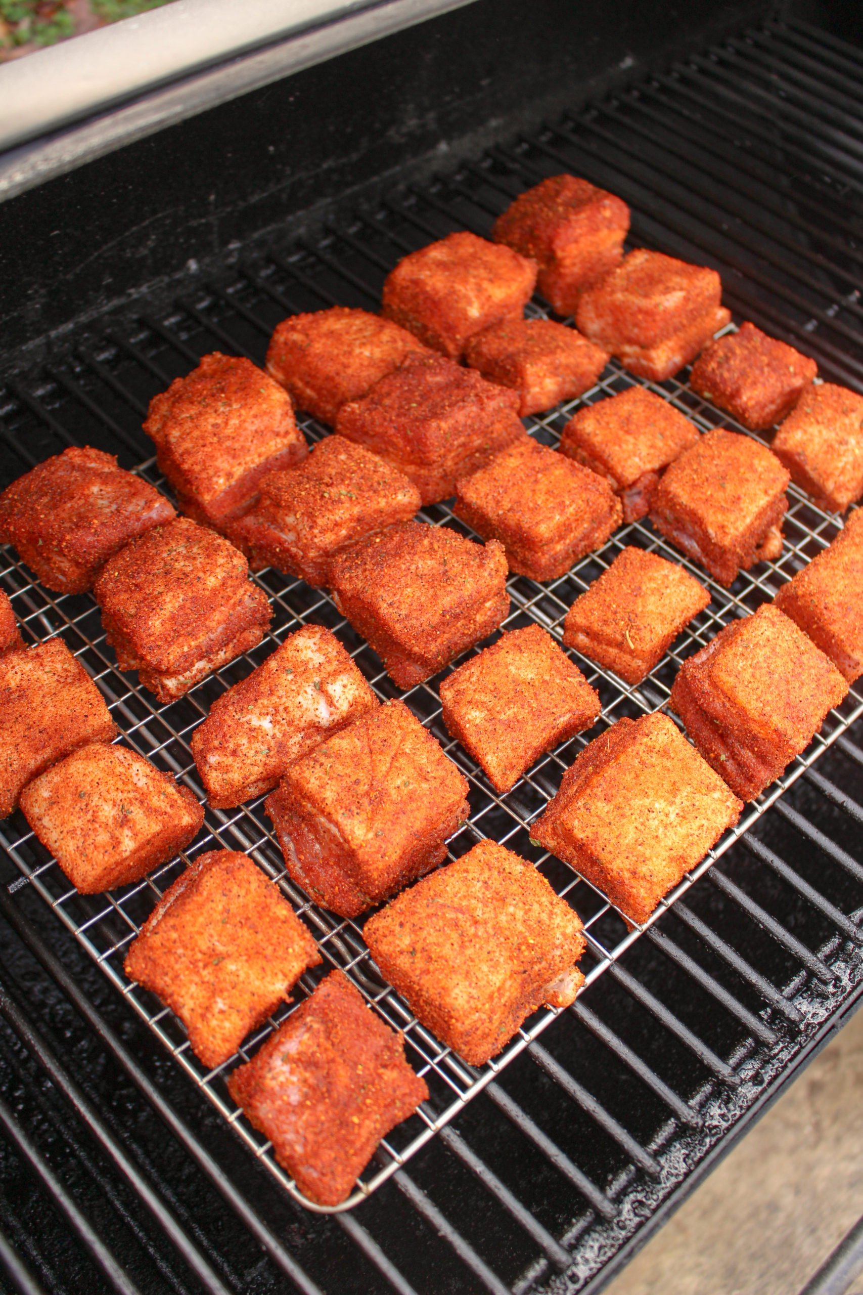 Smoked Tequila Lime Burnt Ends getting started the smoker. 