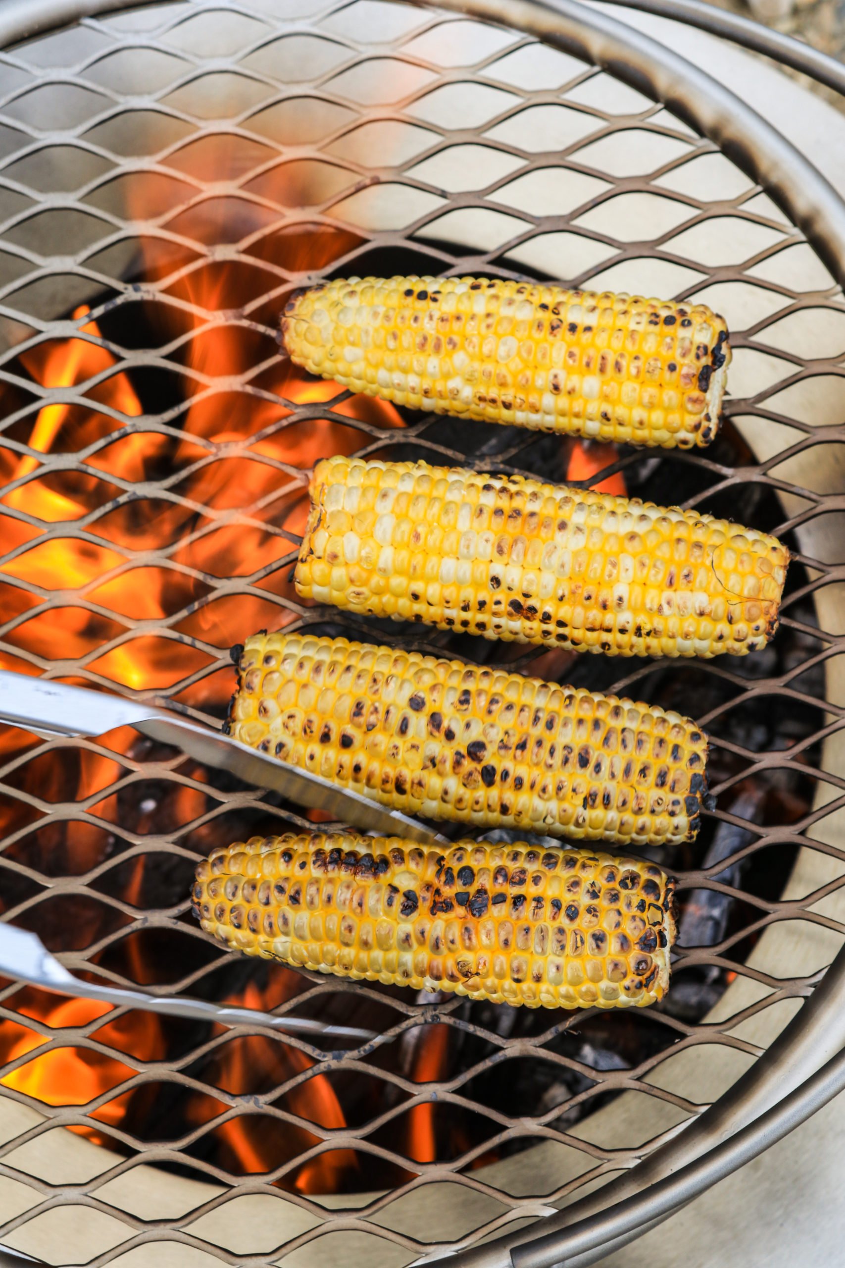 Charring the corn for our salsa. 