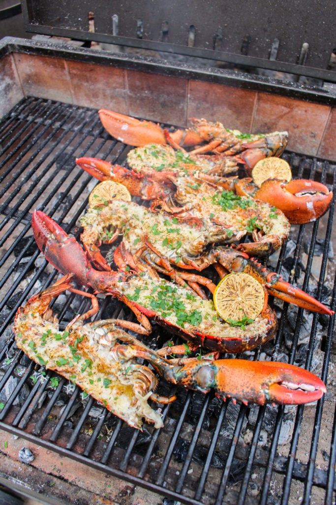 Grilled Lobster With Garlic Butter Recipe - Over The Fire Cooking