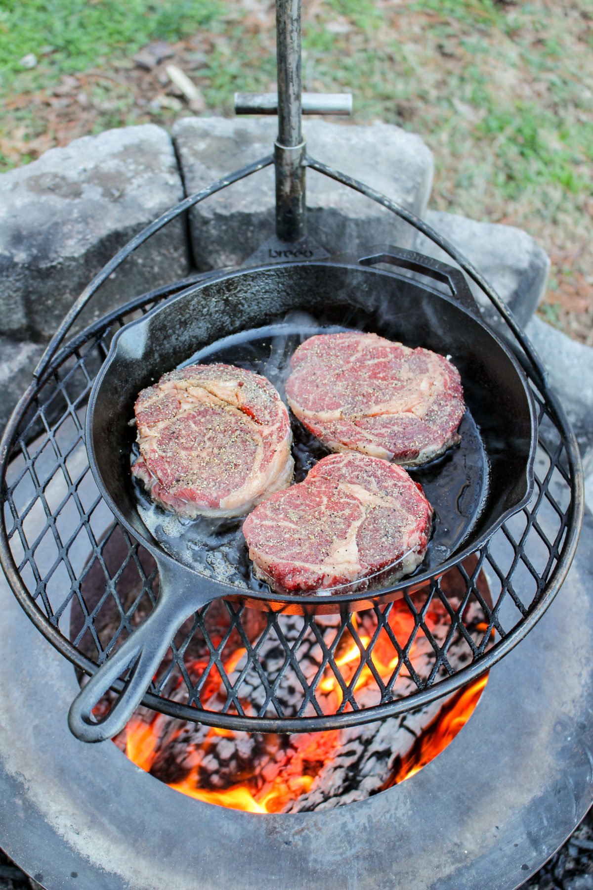 Grilled Garlic Butter Steak & Shrimp - Over The Fire Cooking