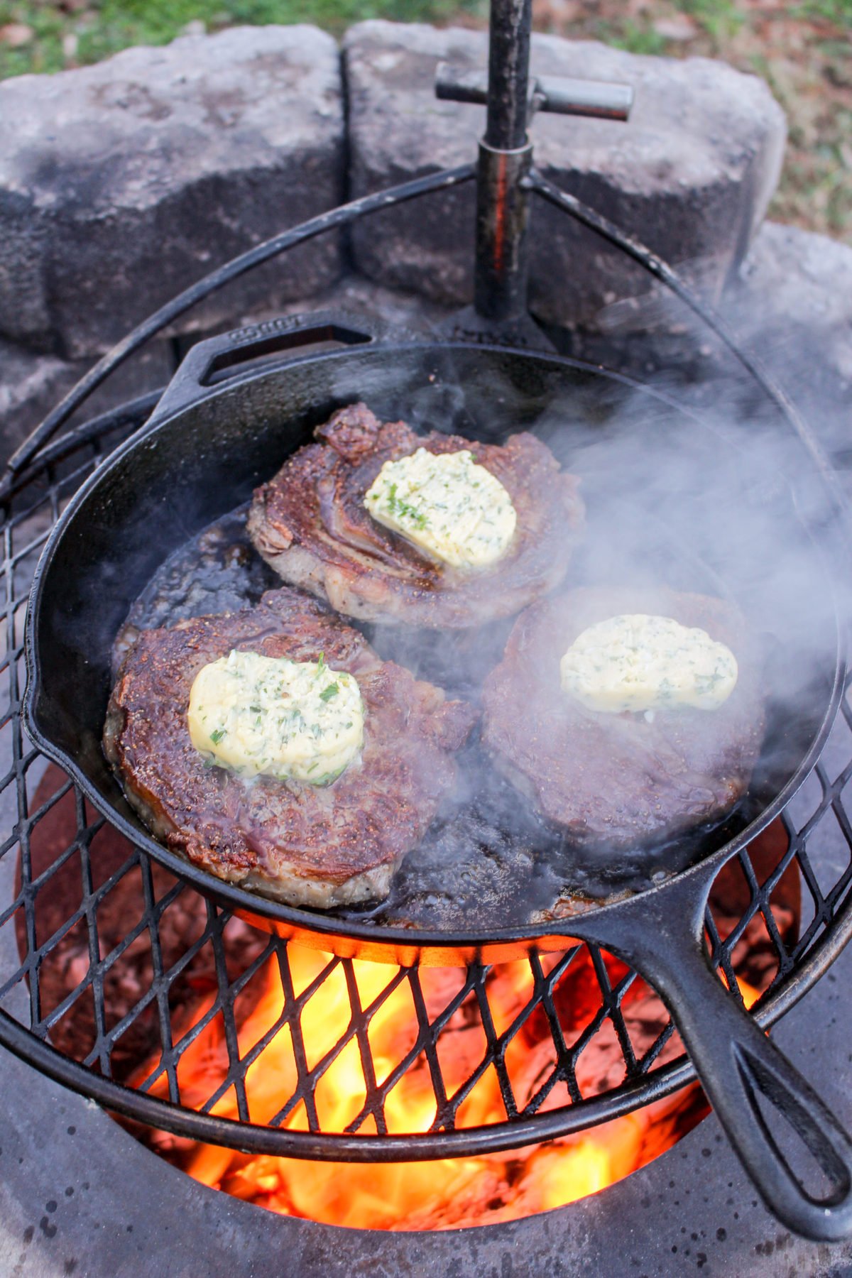 Grilled Garlic Butter Steak & Shrimp - Over The Fire Cooking