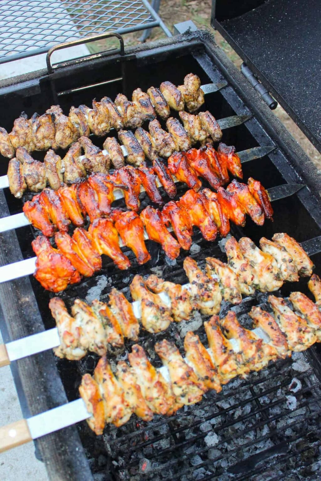 Chicken Wing Skewers Over The Fire Cooking
