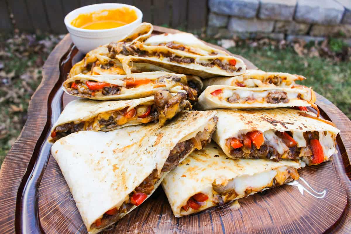 Cheesesteak Quesadillas are served!