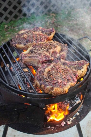 The Reverse Seared Ribeye is a masterpiece with flavorful black garlic butter.