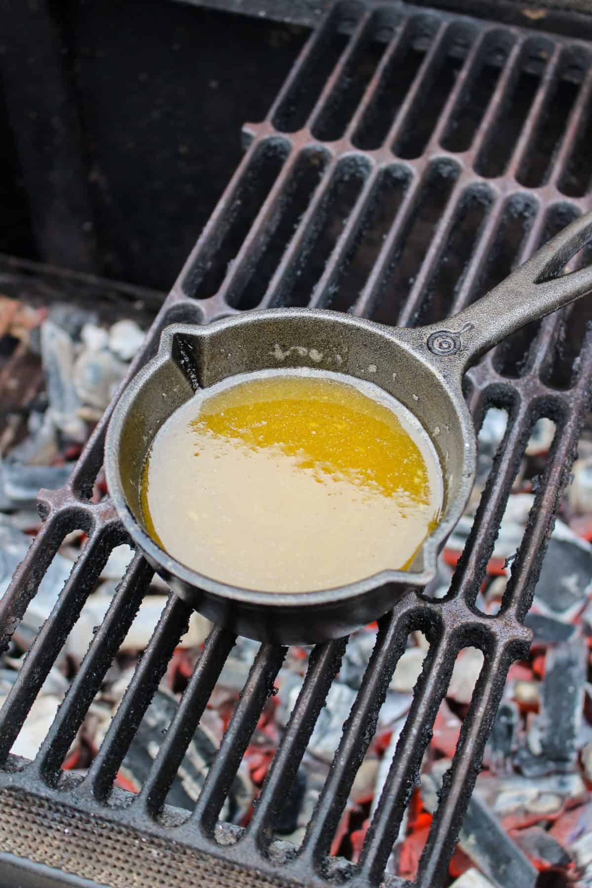  Buffalo Trace, butter, maple syrup and hot sauce all melting together for our glaze.