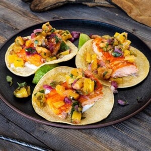 Salmon Al Pastor Tacos are served!