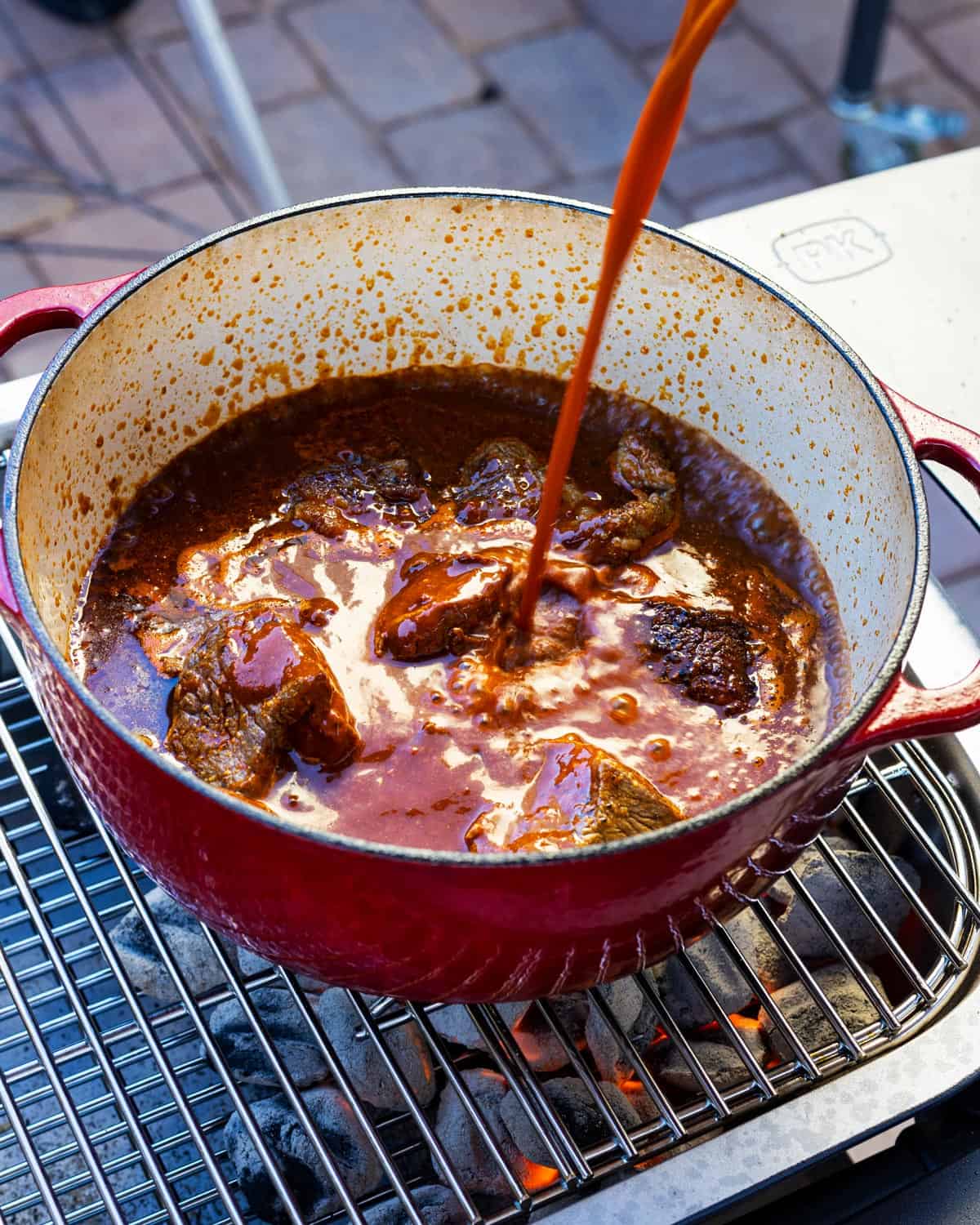 Smoked Birria getting started on the grill. 