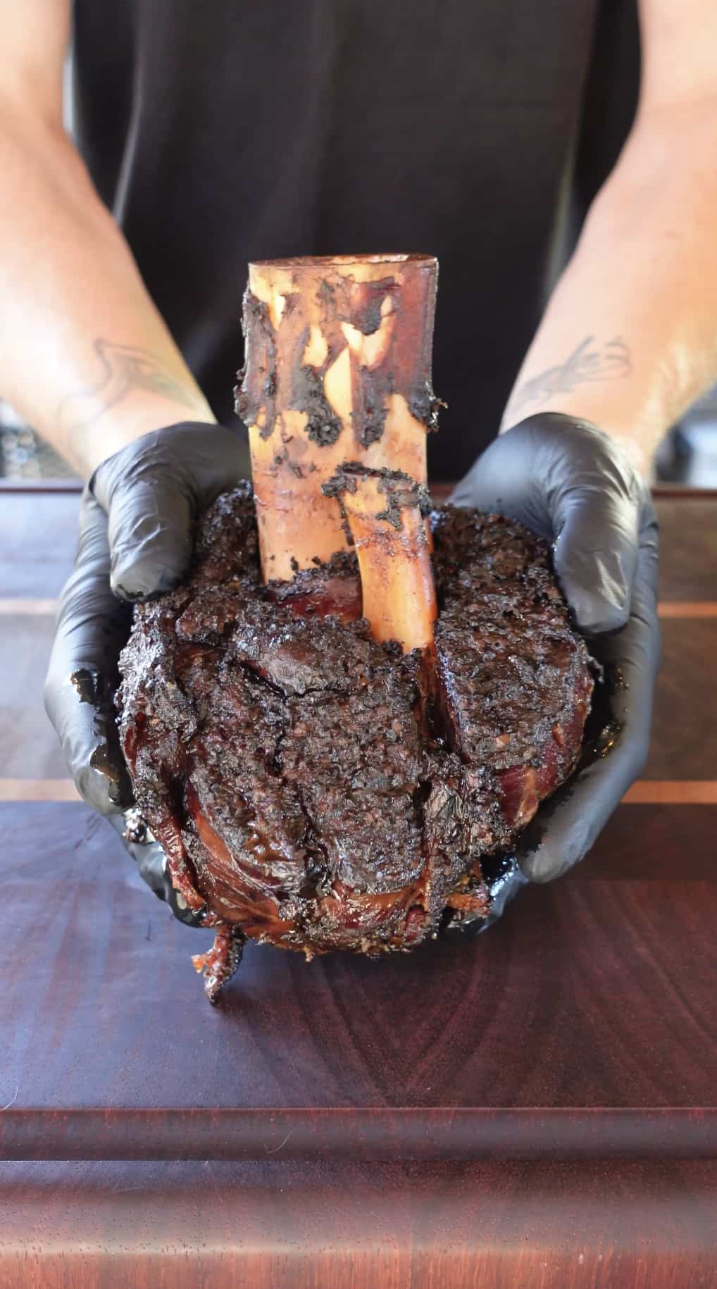 The Smoked Confit Beef Shank right before it gets shredded.