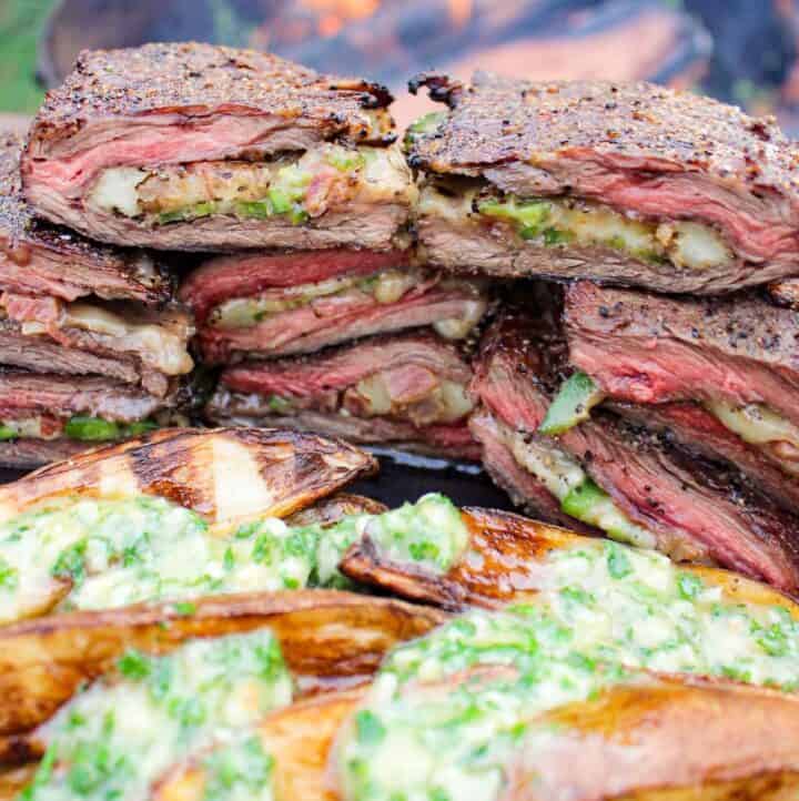 Stuffed Skirt Steak Over The Fire Cooking