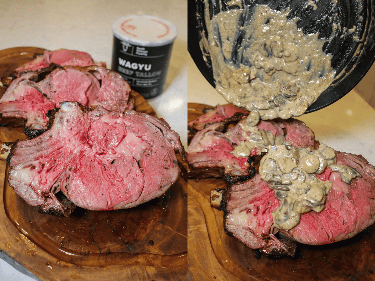 Rotisserie Prime Rib with Beef Tallow Injection Over The Fire Cooking