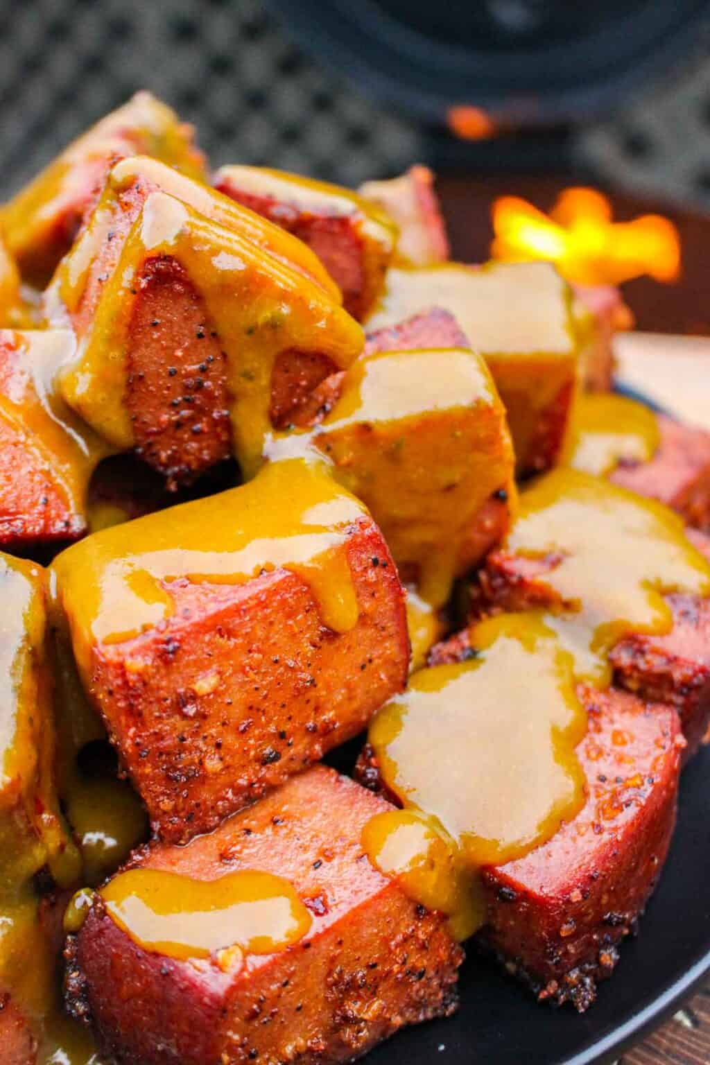 Smoked Bologna Burnt Ends Over The Fire Cooking