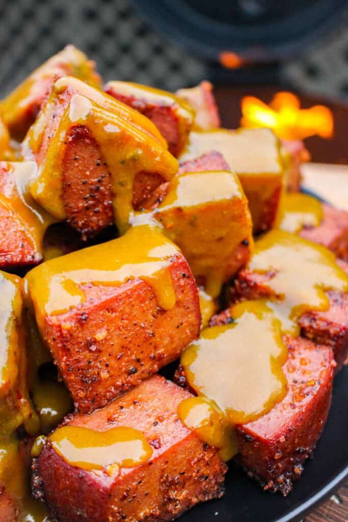 Smoked Bologna Burnt Ends Over The Fire Cooking