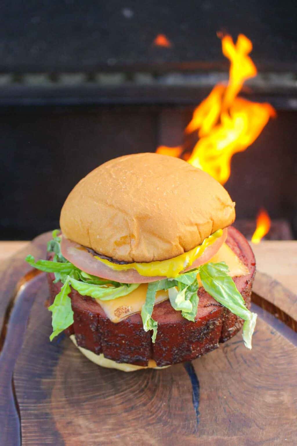 Smoke Fried Bologna Sandwich Over The Fire Cooking