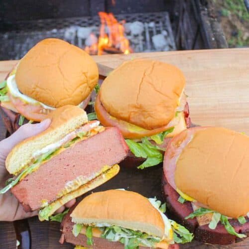 Smoke Fried Bologna Sandwich Over The Fire Cooking