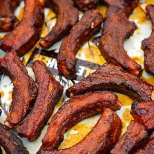 Nashville Hot Smoke Fried Ribs on a plater ready to eat.