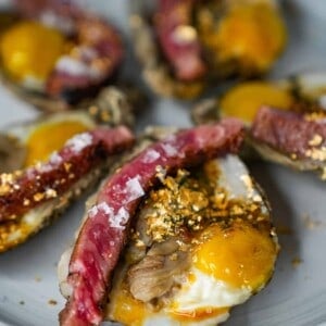 The Billionaire's Breakfast is plated and served.