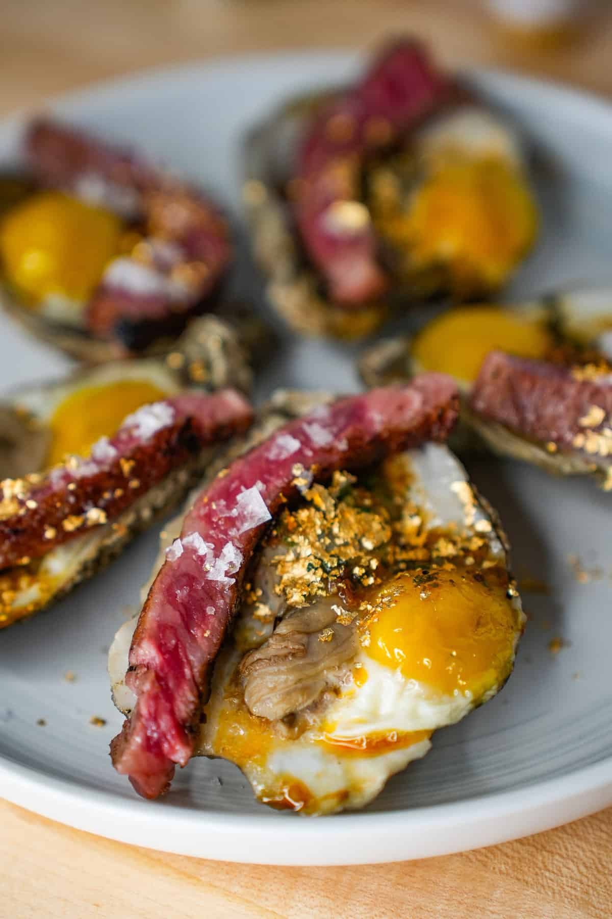 The Billionaire's Breakfast is plated and served.