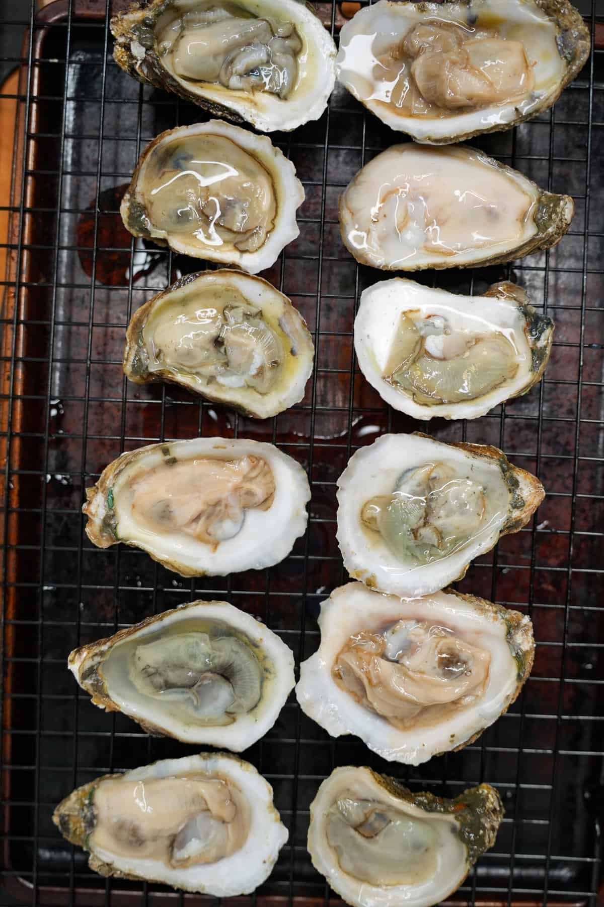 The shucked oysters for our billionaire's breakfast.