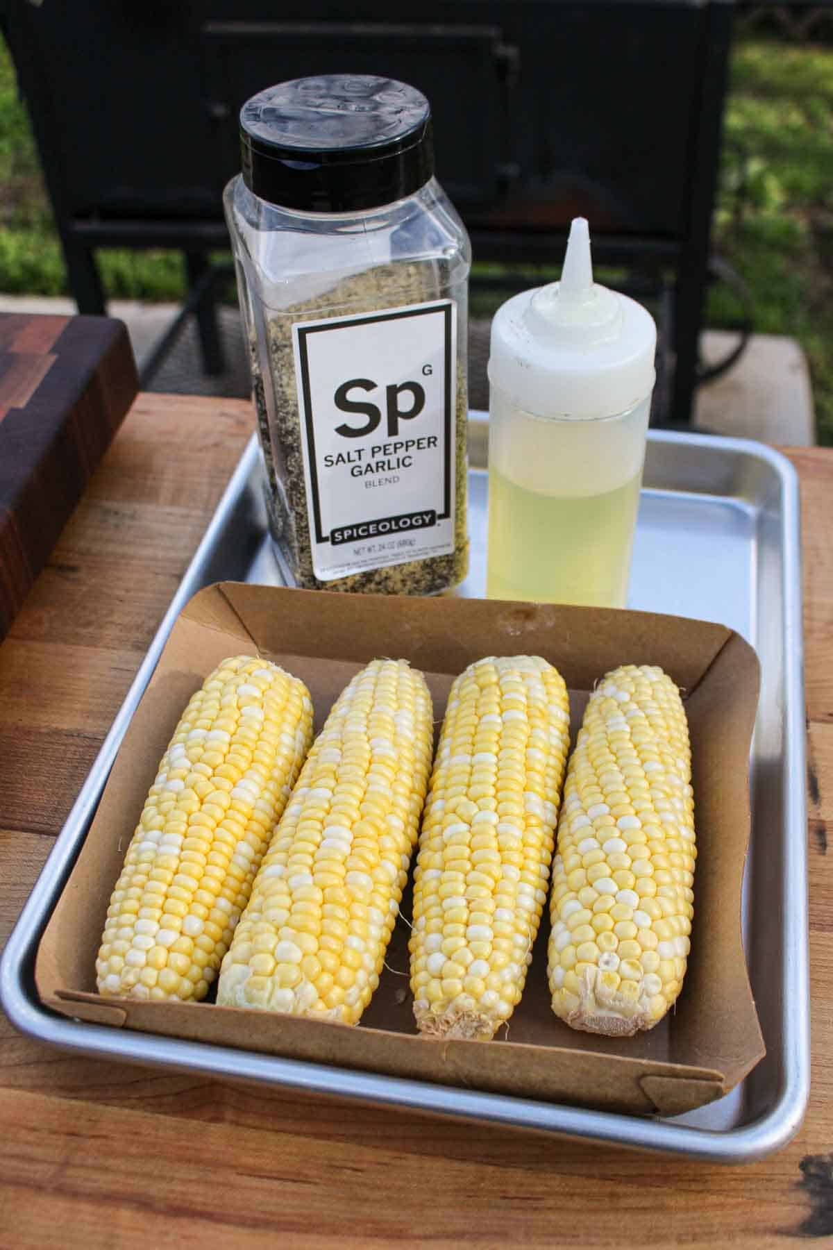 The ingredients for the grilled corn.
