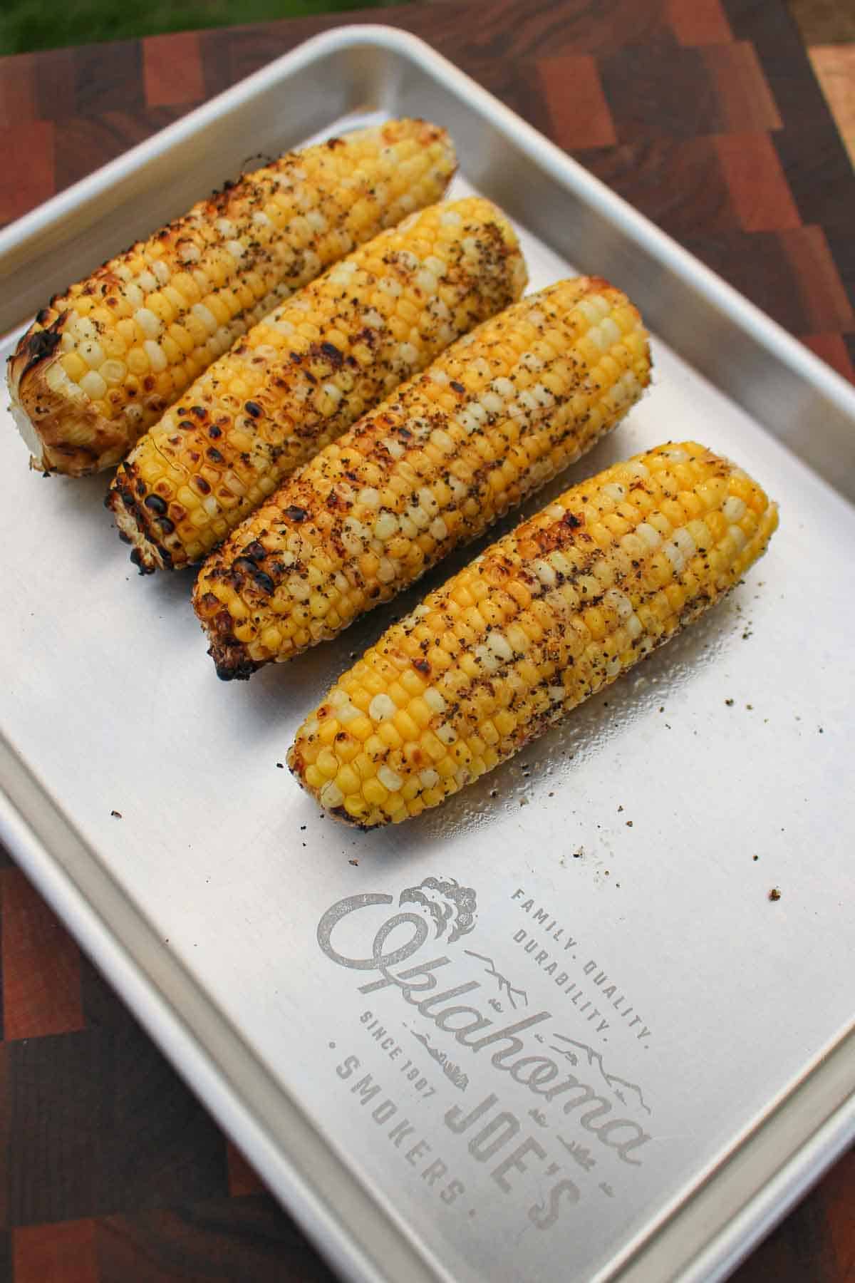 The grilled corn.