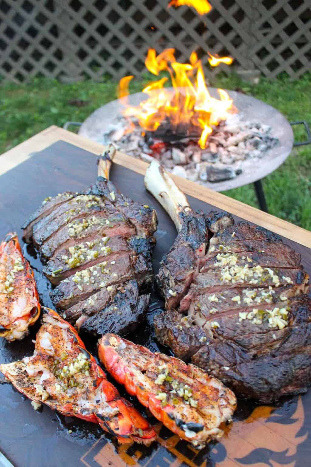 Steaks on the Coals Over The Fire Cooking