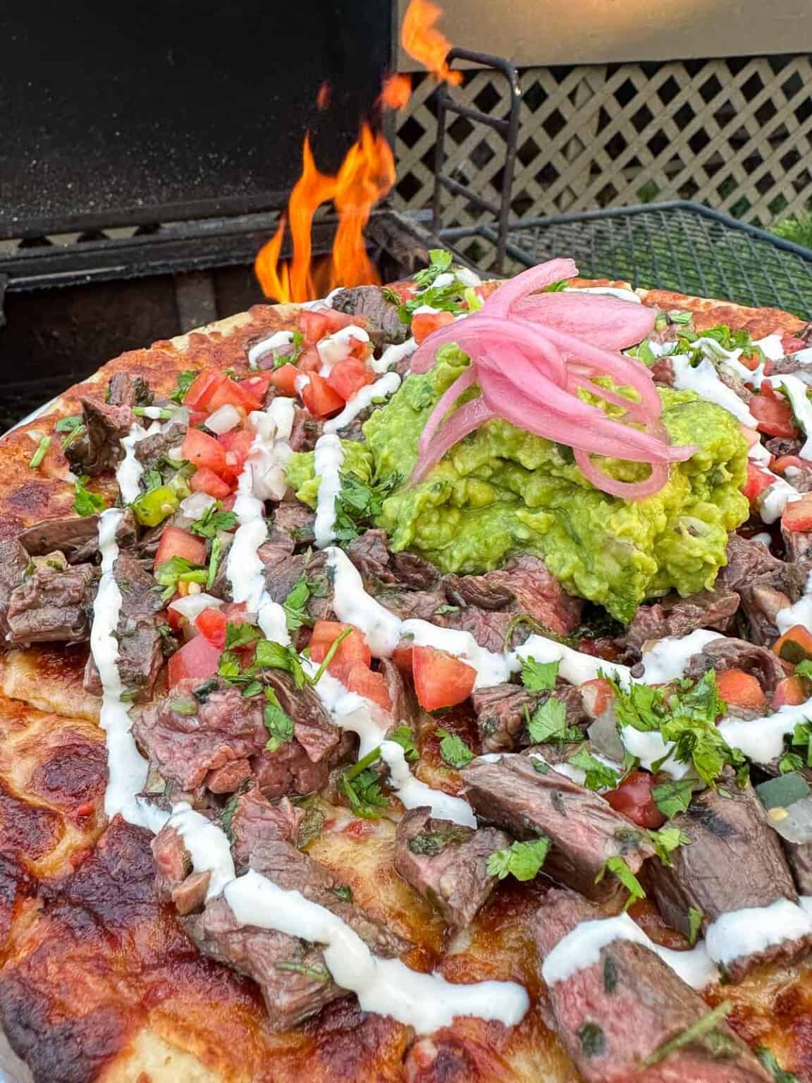 Carne Asada Pizza Over The Fire Cooking