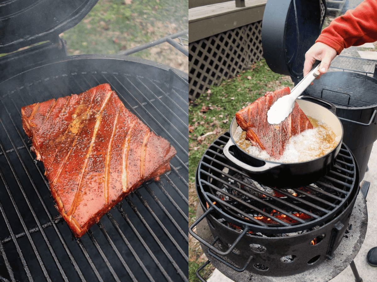 The smoked fried chicharrones recipe is all about getting a crispy skin on the pork. 