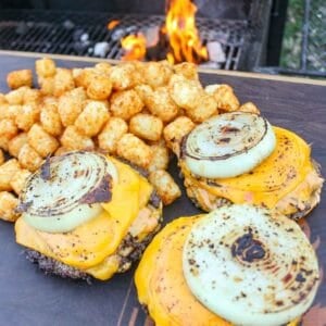 Flying Dutchman Smashburger recipe is a grilling masterpiece served with tater tots.