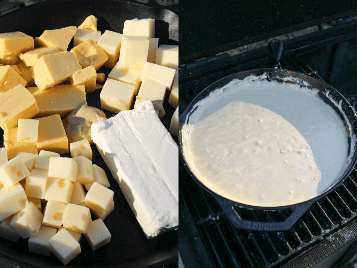 The blend of cheeses makes for a creamy queso dip. 