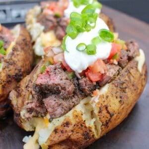 The Carne Asada Baked Potato is a culinary masterpiece.