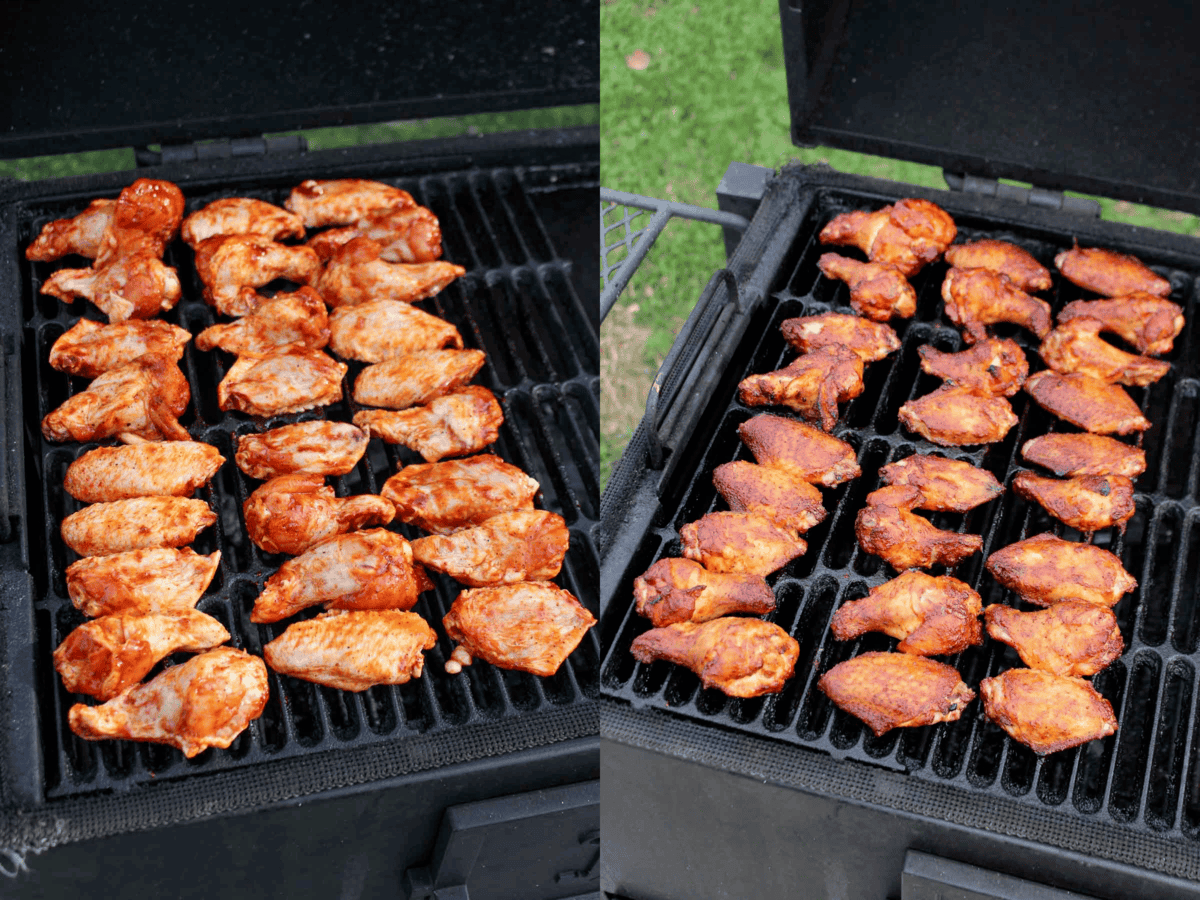 The chicken wings are smoked first before frying. 