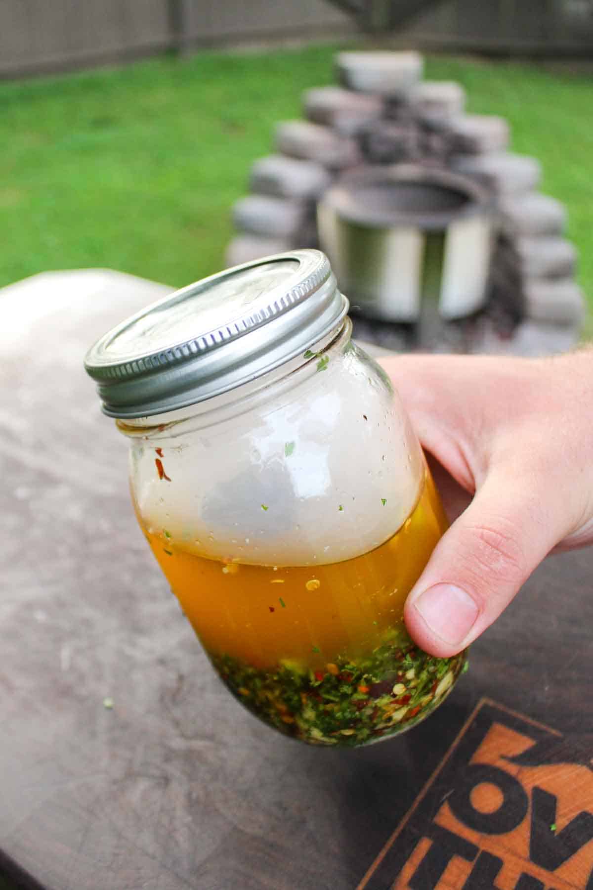 Smoked Butter in a Mason jar. 