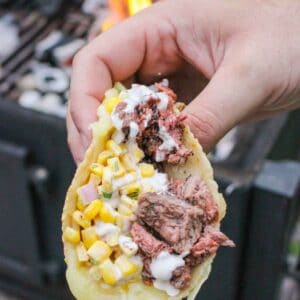 Grilled Steak Elote Tacos