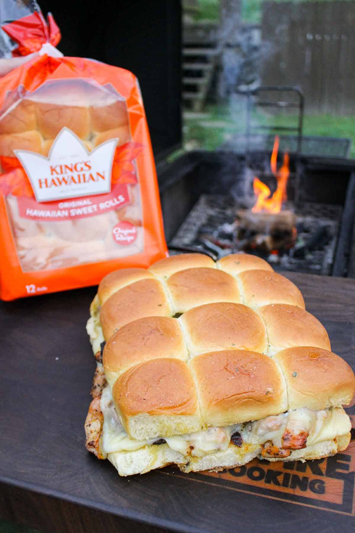 Chicken Bacon Ranch Sliders come together easily with King's Hawaiian rolls. 