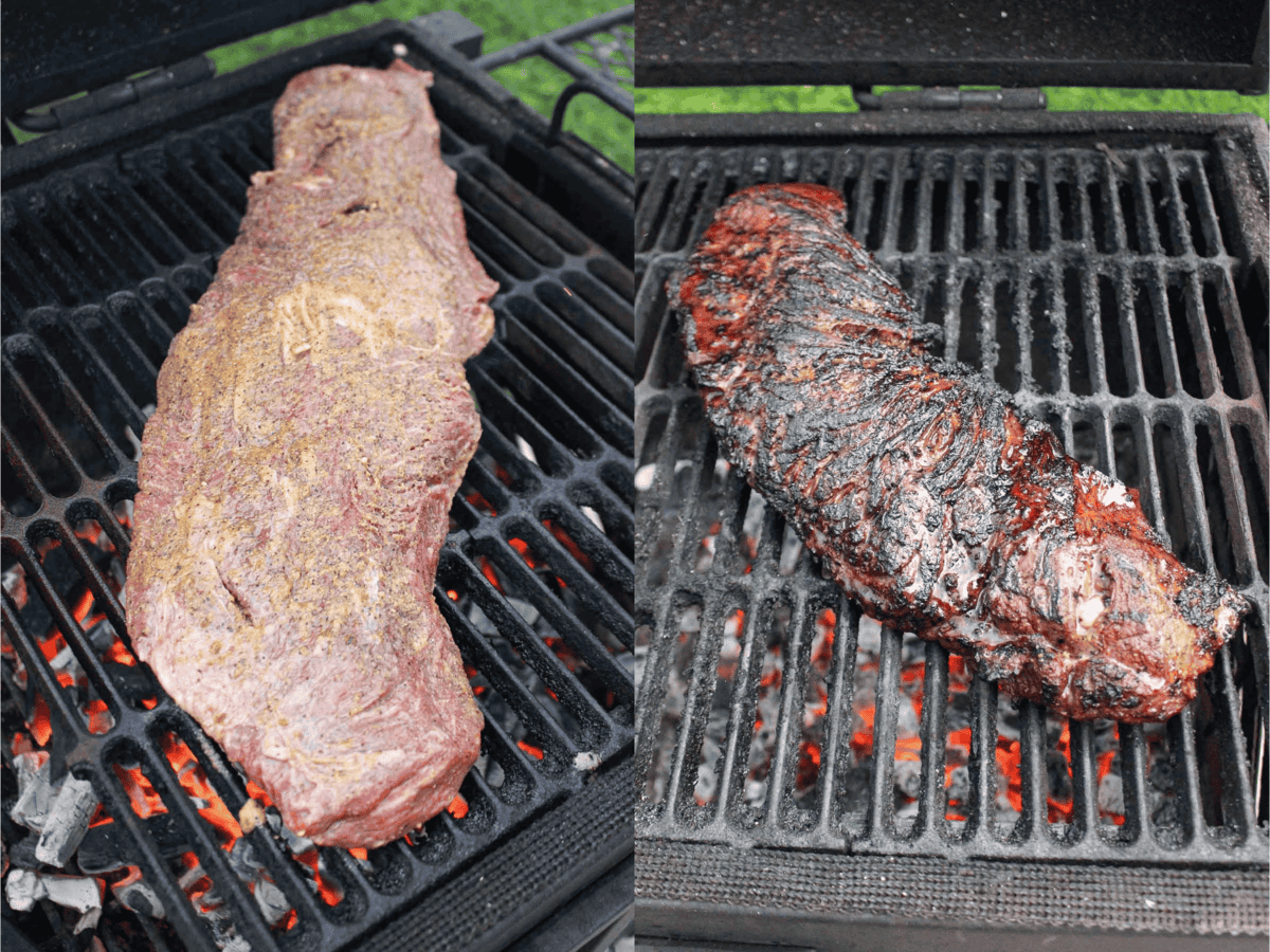 The flap steak gets a good char on the Oklahoma Joe's Judge grill. 