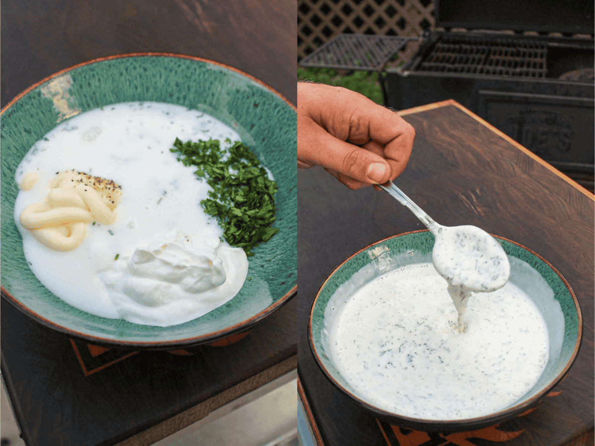 Making the best homemade ranch dressing. 