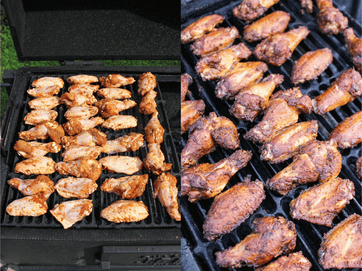 Chicken wings on the smoker.