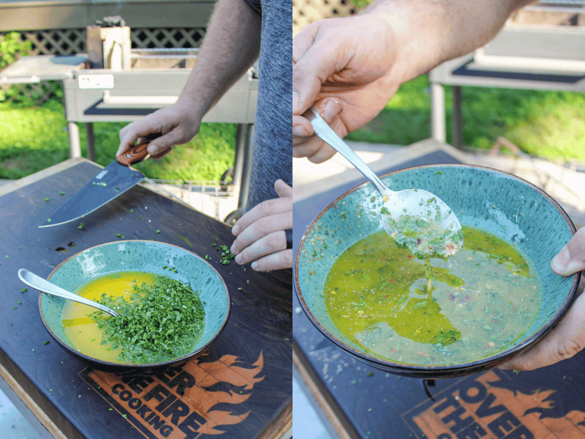 The Chimichurri Butter is easy to make and so freakin' delicious on the meat. 