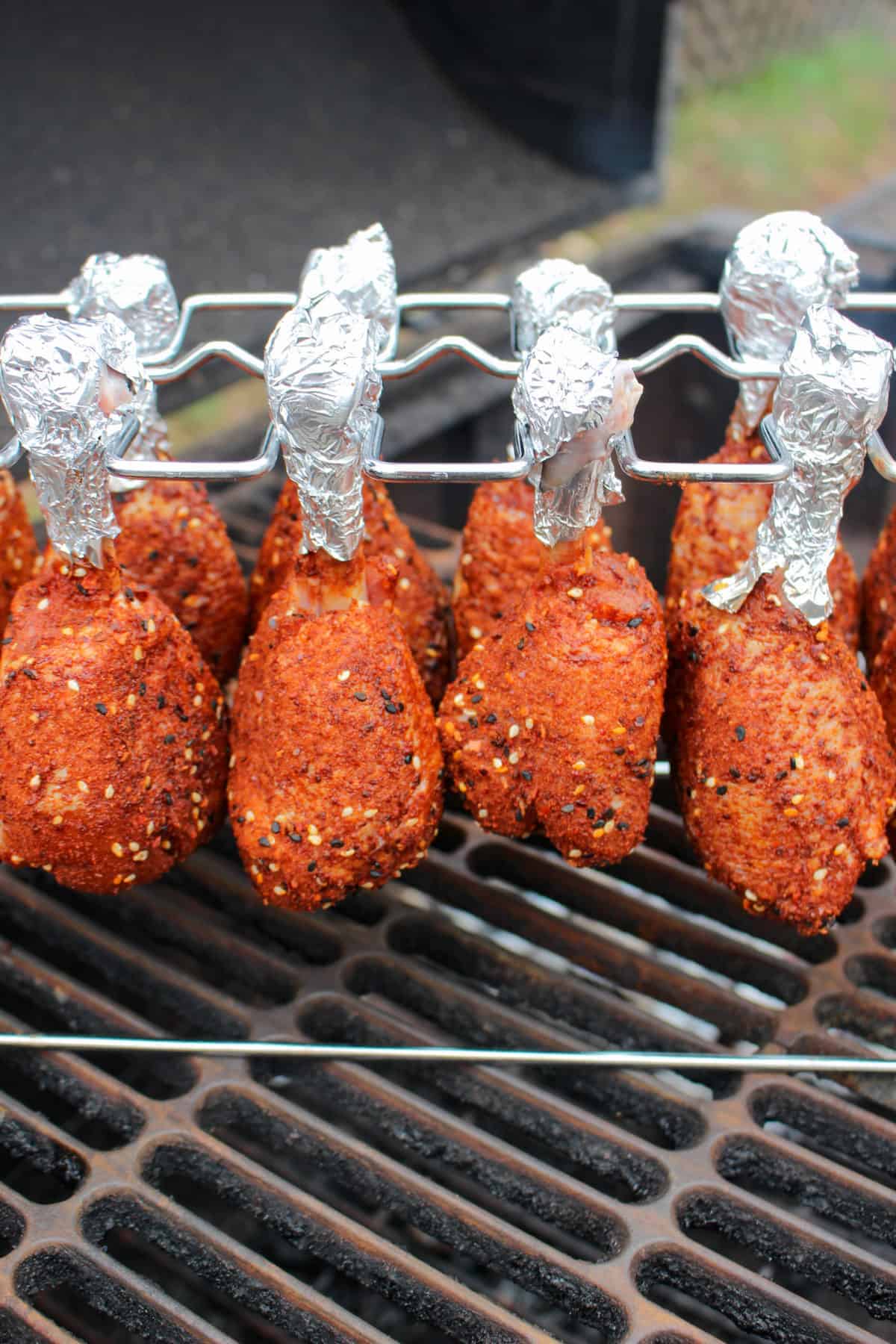 Chicken Lollipops cooked over the grill. 