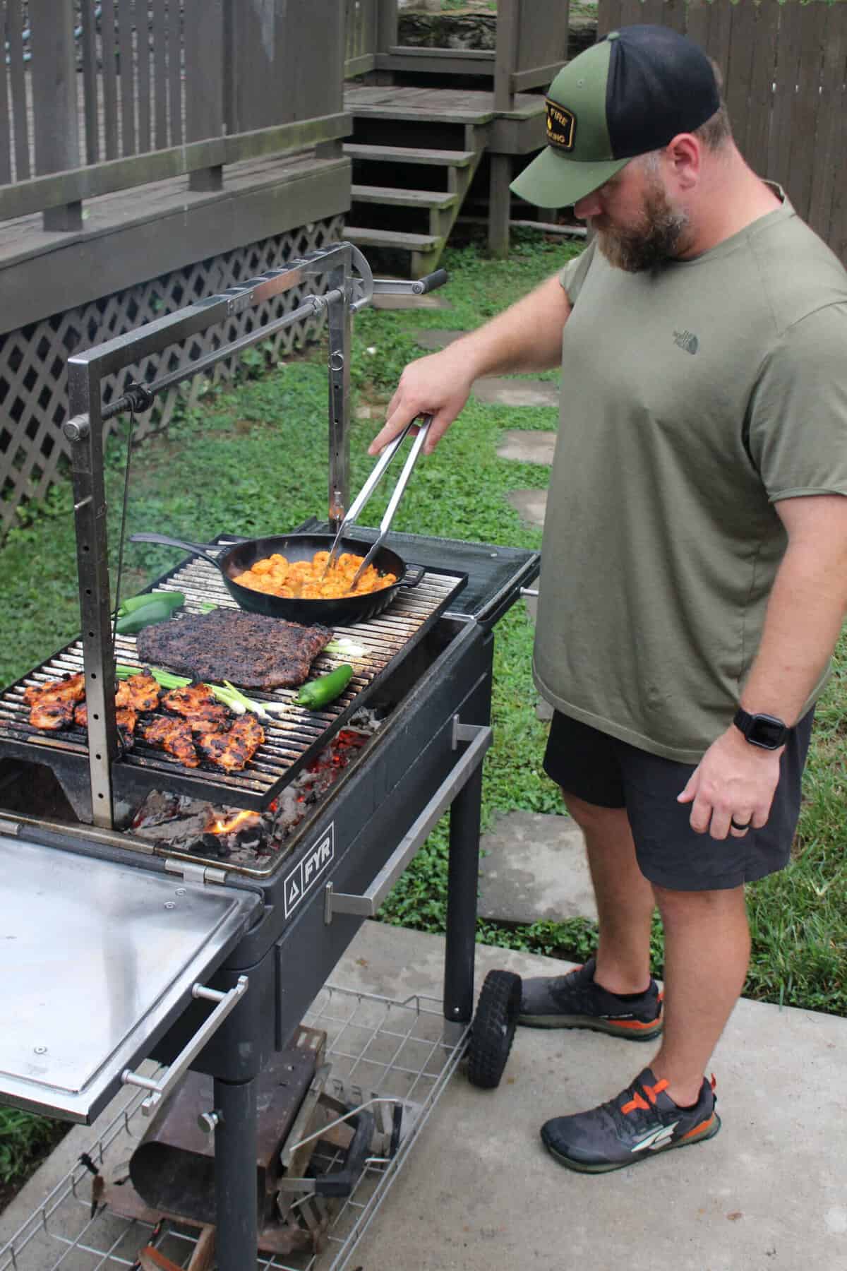 Cooking Texas fajitas on the new FYR Grill