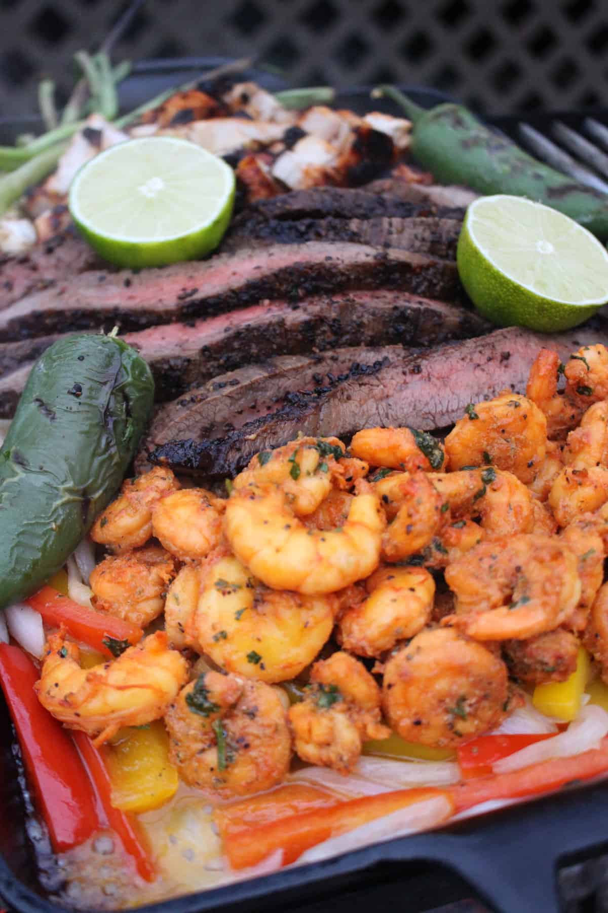 Texas fajitas, a massive platter of meats