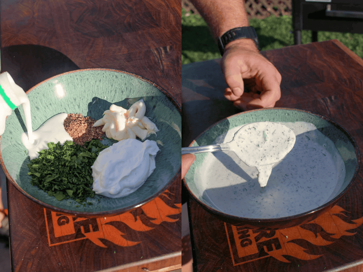 The homemade ranch dressing is super easy to make. 