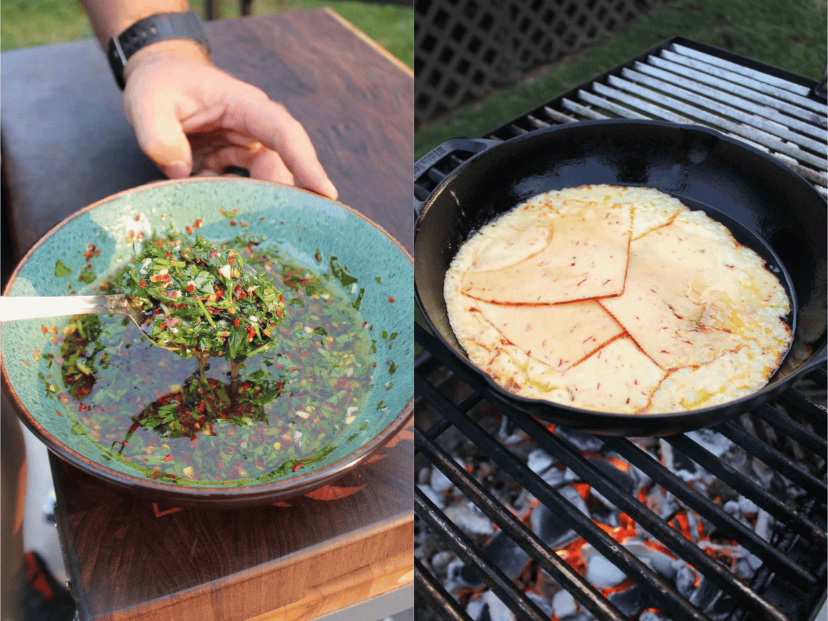 The chimichurri sauce and melted cheese make the whole thing epic. 