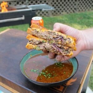 The Beer-Braised Beef Melt is epic!