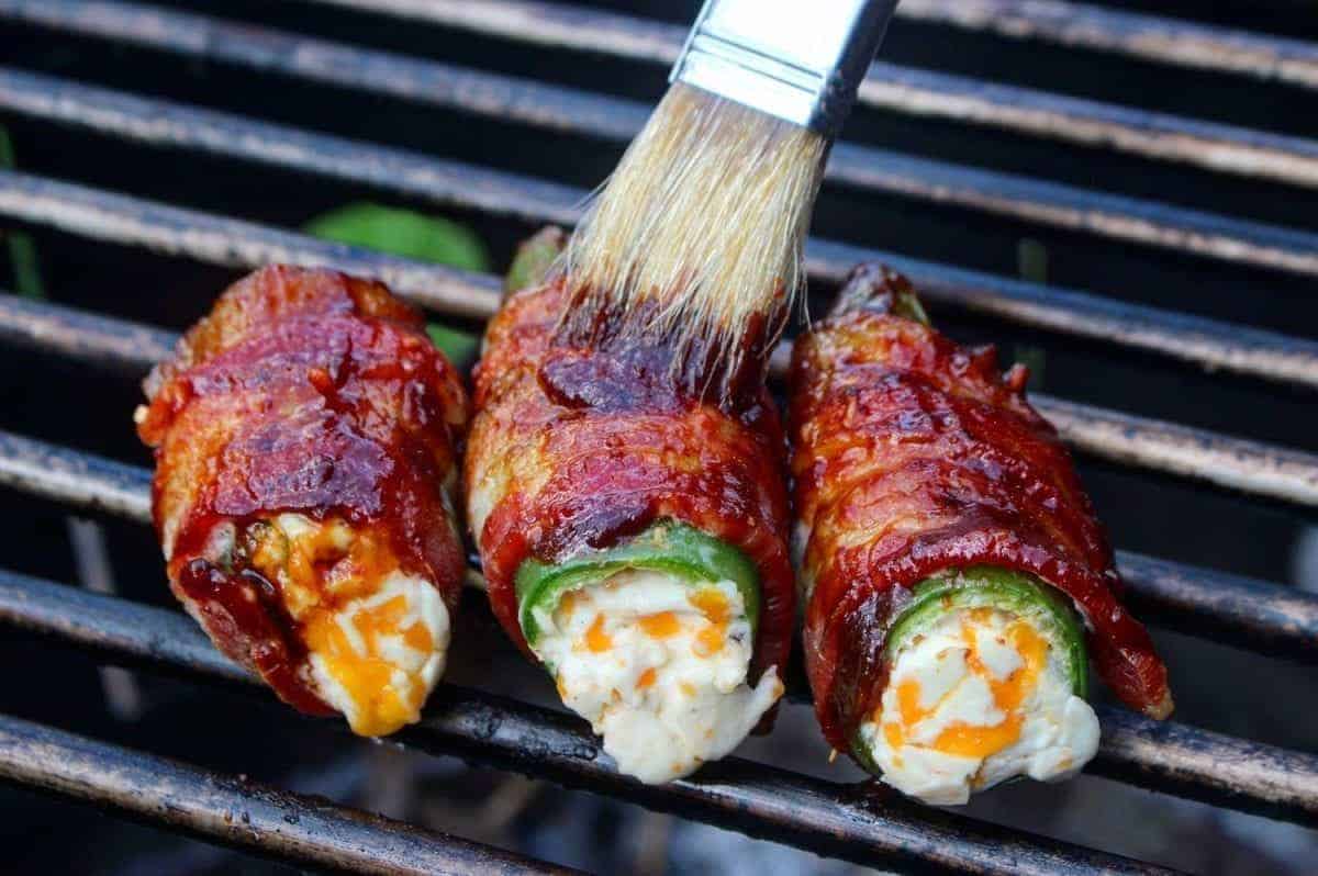 Grilled Appetizer Recipes wouldn't be complete without the bacon wrapped jalapeno poppers. 