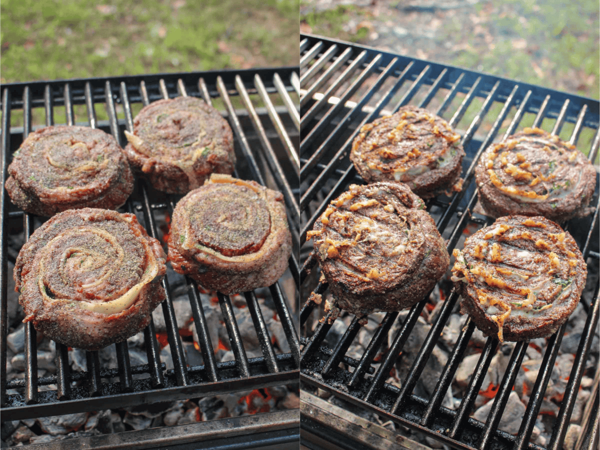 After prepping, the Pinwheel Steaks are grilled to perfection on my FYR Grill.