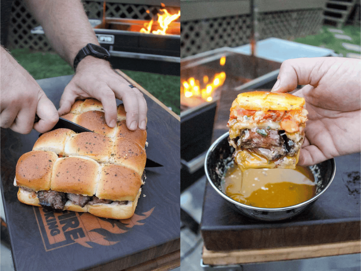 Grilling and serving surf and turf sliders