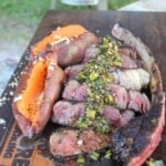 For the how to grill a tomahawk steak recipe, we serve it up with some steamy and buttery sweet potatoes.