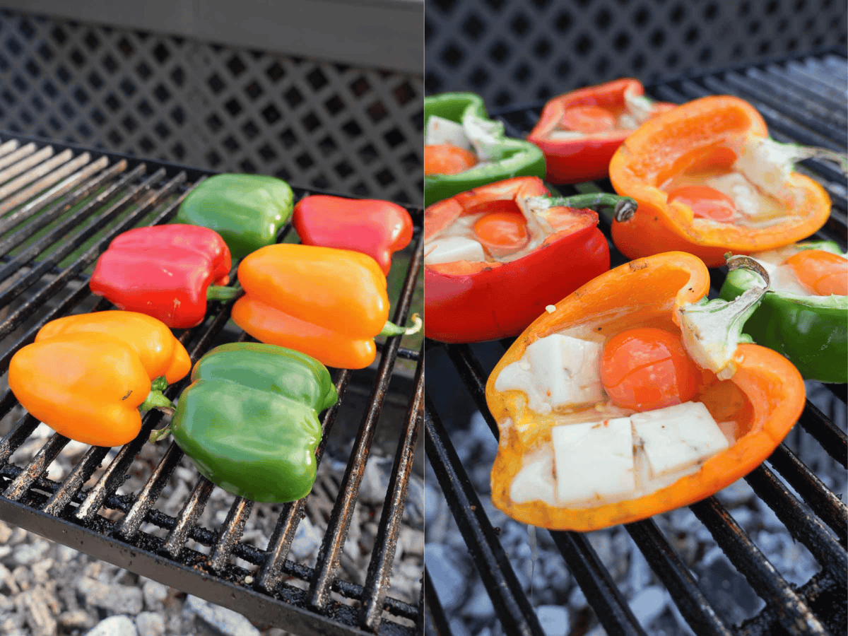 The Argentinian steak is served with eggs and cheese in bell peppers.